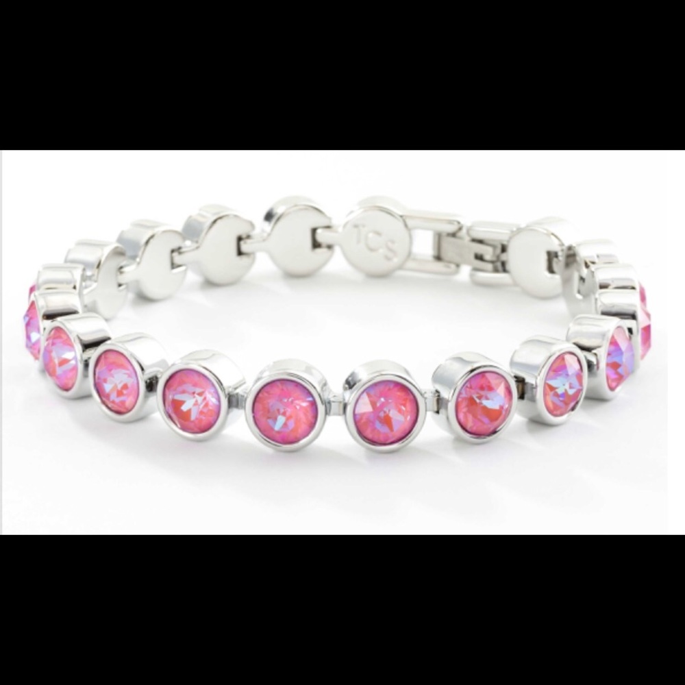 Touchstone Crystal by Swarovski LOTUS PINK ice bracelet new in box